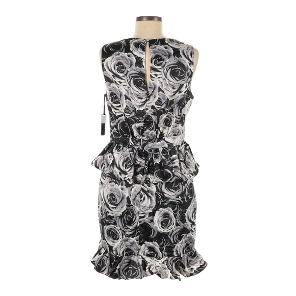 Kate Young Target Cocktail Dress 8 NWT Black Rose Floral Sheath Wedding Ruffle - Picture 2 of 10